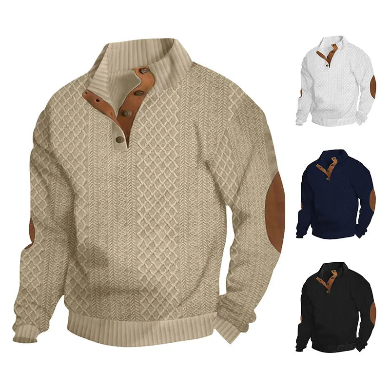 Men's Stand Collar Knitted Top