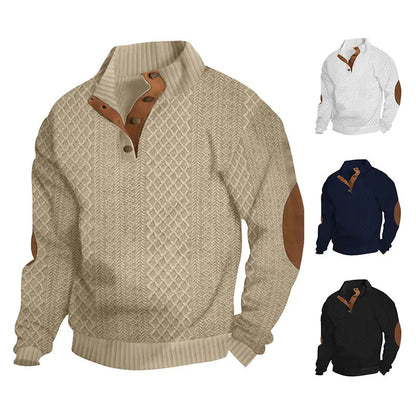 Men's Stand Collar Knitted Top