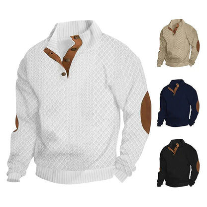 Men's Stand Collar Knitted Top