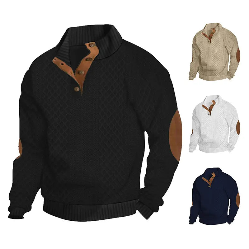 Men's Stand Collar Knitted Top
