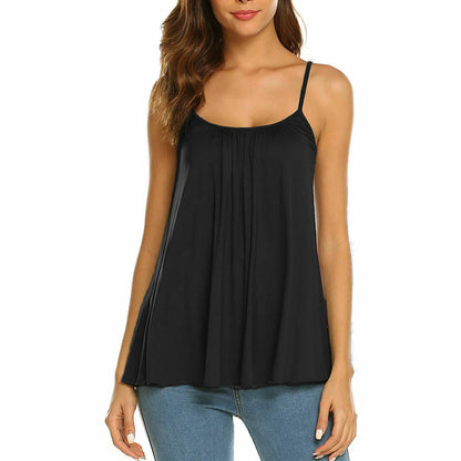 🔥Flash Sale⚡️Plus Size Camisoles Women with Built in Bra Tank Top Cami Sleeveless Summer Tops