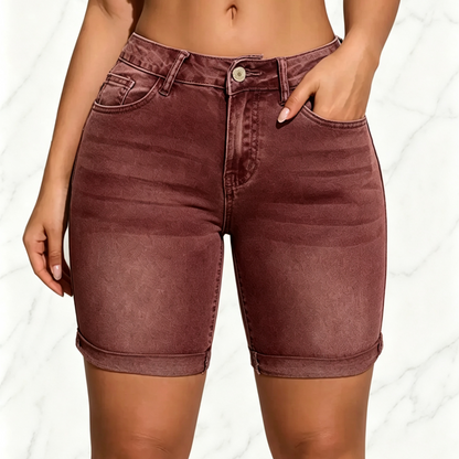 [Final Clearance Sale]Women’s Washed Slim Fit Denim Shorts with Pockets