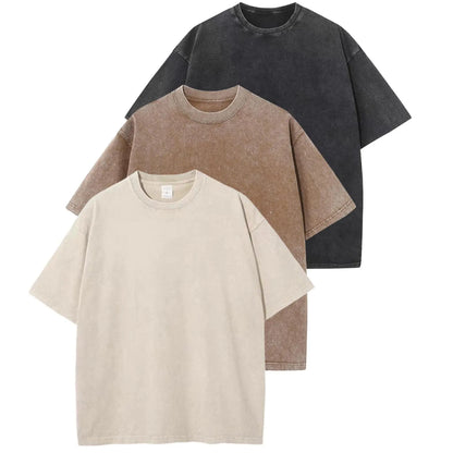 SHEEN 3 Pack Women's Oversized Acid Wash Tees