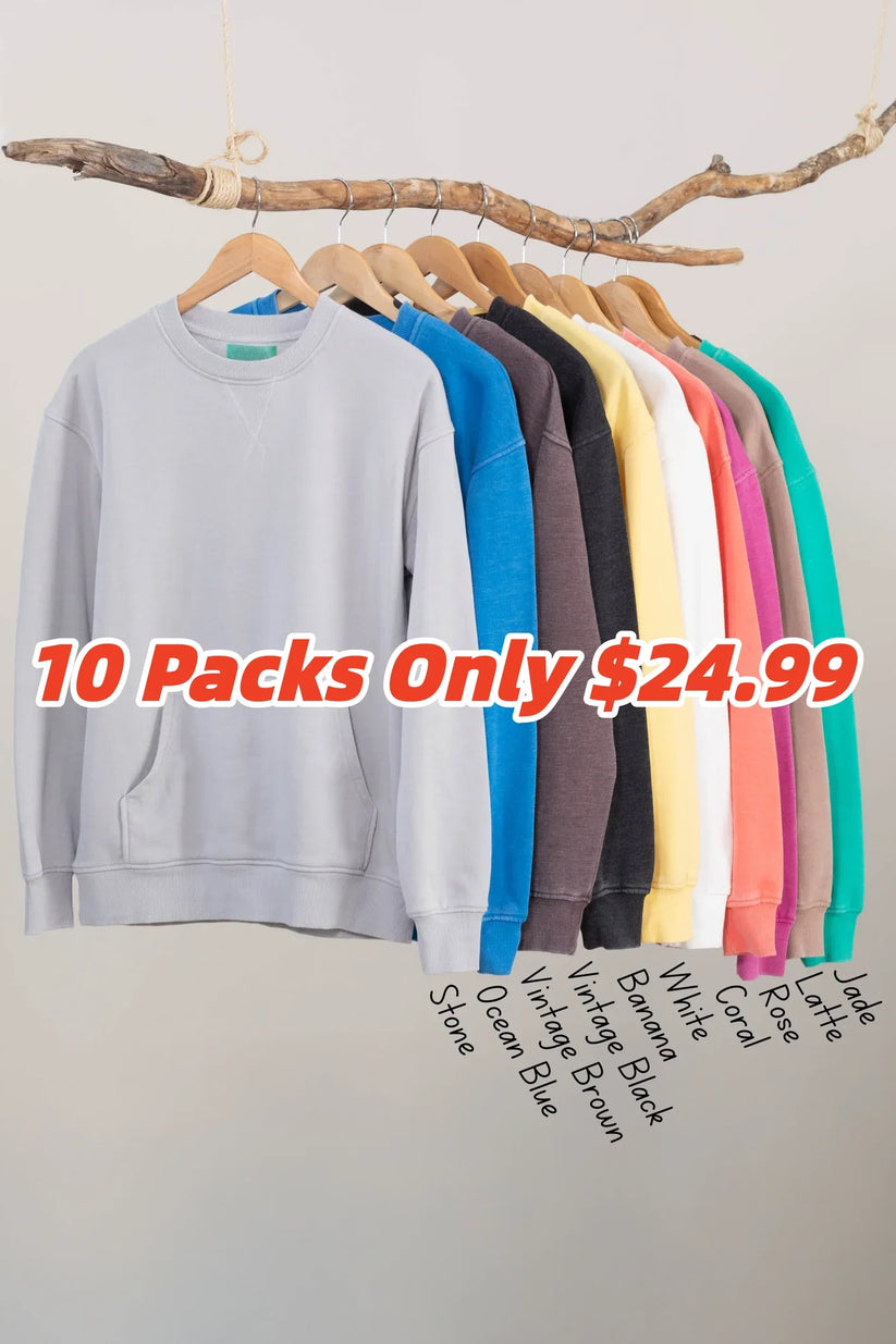 [LAST DAY SALE]Pigment Dyed Cozy Campfire Crewneck Sweatshir