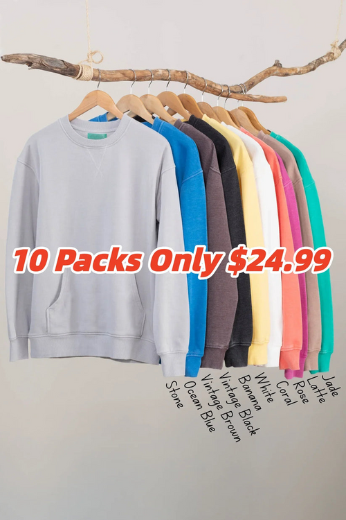 [LAST DAY SALE]Pigment Dyed Cozy Campfire Crewneck Sweatshir