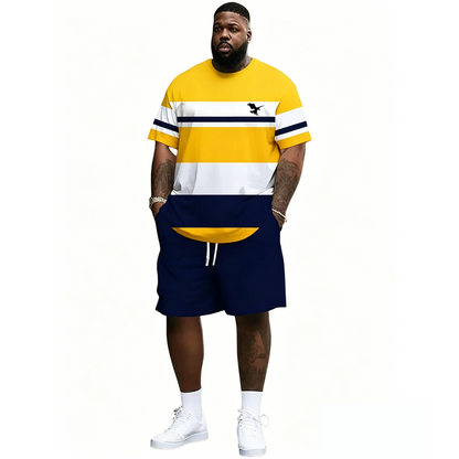 Men's Summer 2-Piece Set – Ultra-Breathable 3D Print Tee & Shorts, All-Day Comfort