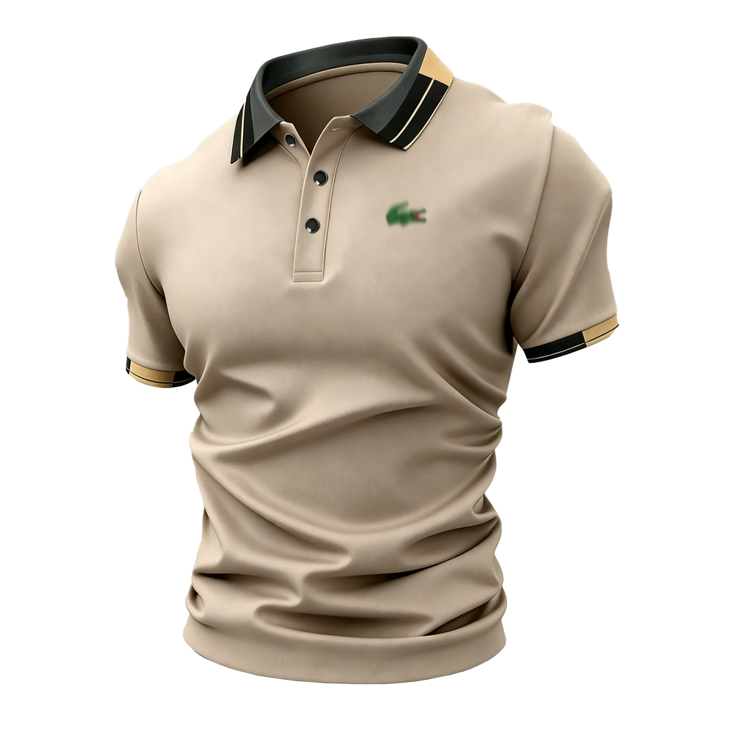 Men’s Crocodile Print Polo Shirt – Breathable Casual Stretch Fit Top