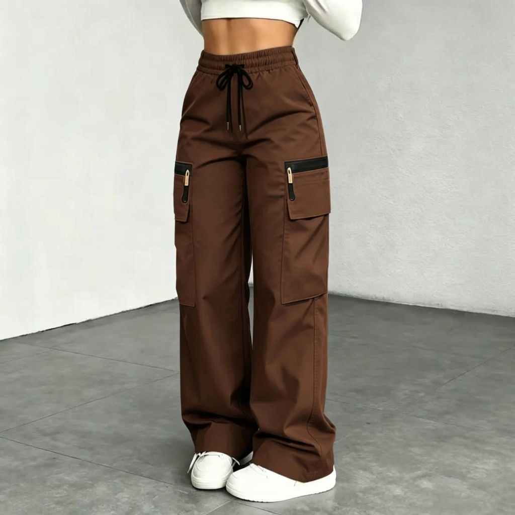 Women’s lightweight loose cargo pants with multiple pockets