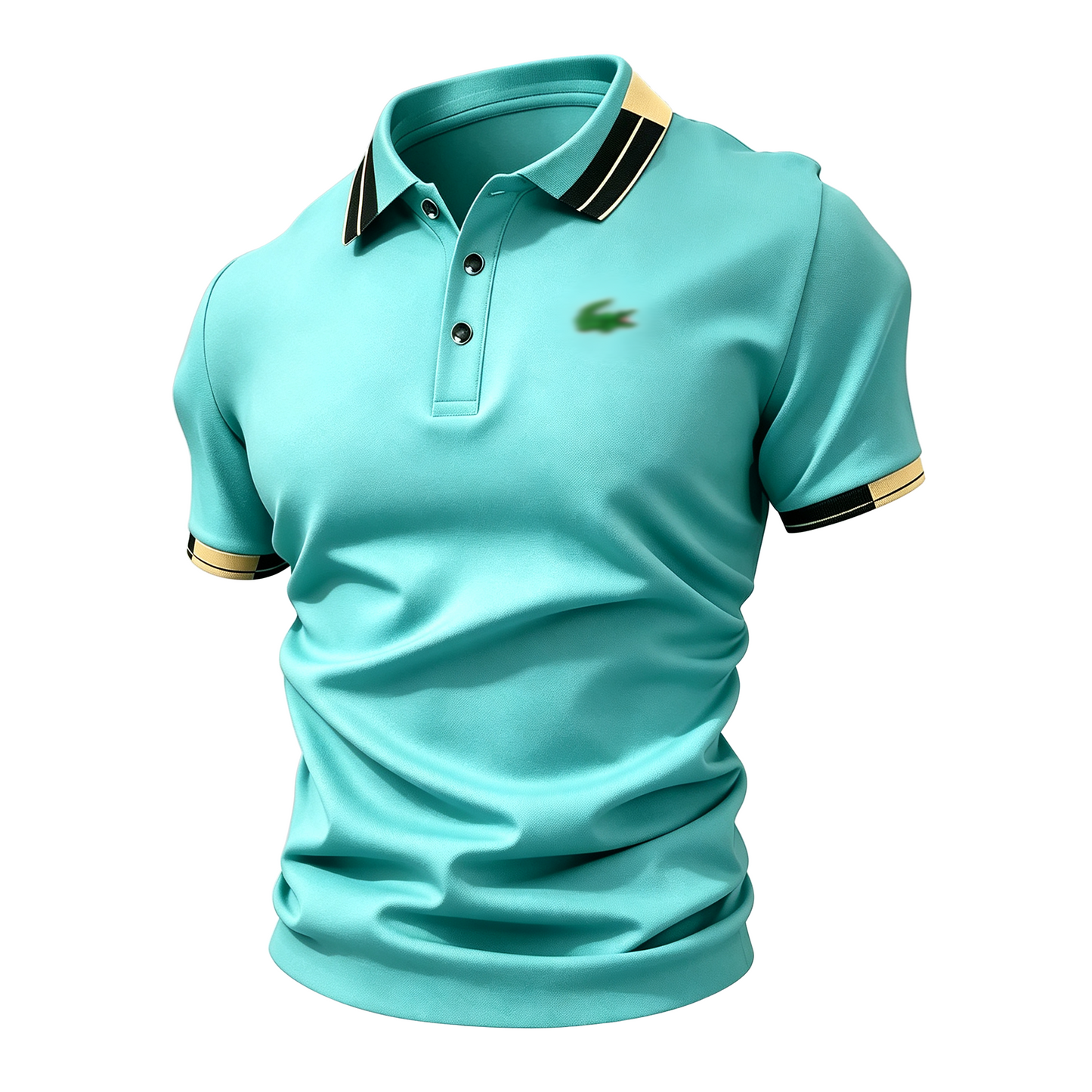 Men’s Crocodile Print Polo Shirt – Breathable Casual Stretch Fit Top