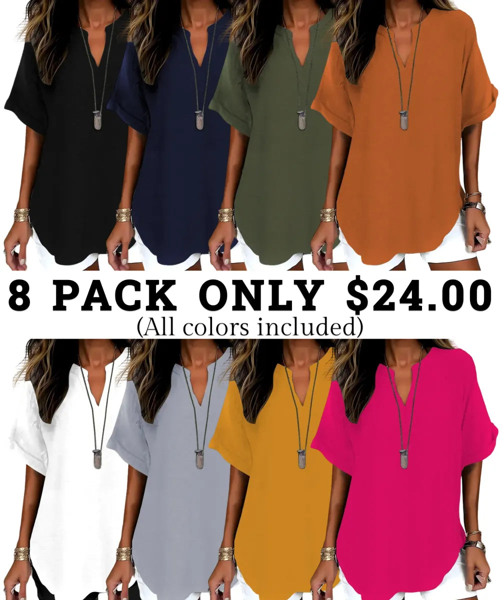 Women's Plain Short Sleeve Blouse