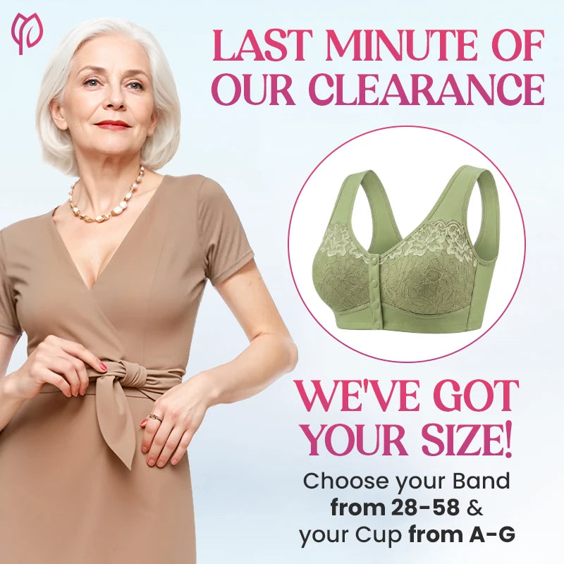 Front Closure Breathable Cotton Lifting Bra for Seniors