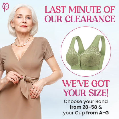 Front Closure Breathable Cotton Lifting Bra for Seniors