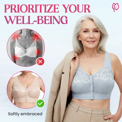 Front Closure Breathable Cotton Lifting Bra for Seniors