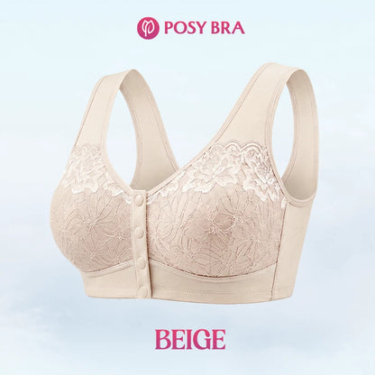 Front Closure Breathable Cotton Lifting Bra for Seniors