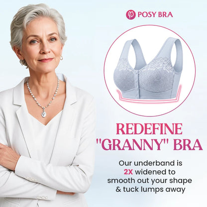 Front Closure Breathable Cotton Lifting Bra for Seniors