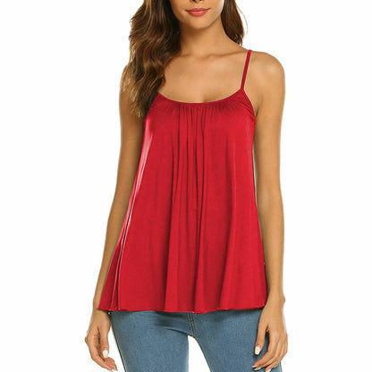 🔥Flash Sale⚡️Plus Size Camisoles Women with Built in Bra Tank Top Cami Sleeveless Summer Tops