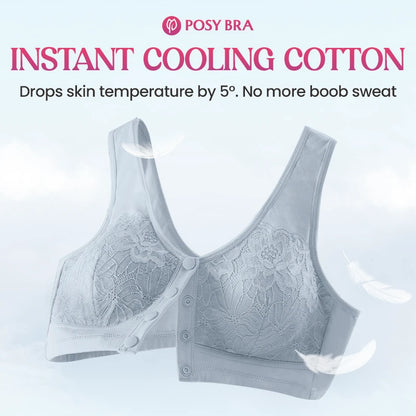 Front Closure Breathable Cotton Lifting Bra for Seniors