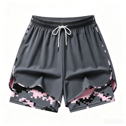 women’s casual athletic shorts — summer lightweight, double
