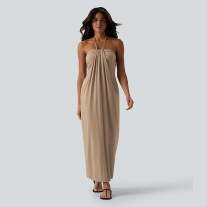 Final Sale🔥Halter Tie Back Maxi Dress with Pockets