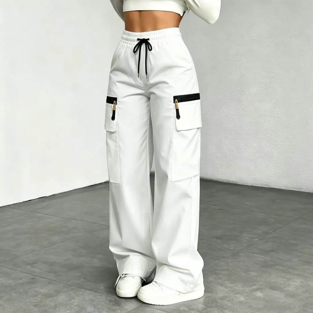 Women’s lightweight loose cargo pants with multiple pockets