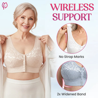 Front Closure Breathable Cotton Lifting Bra for Seniors