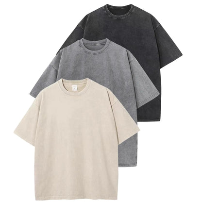 SHEEN 3 Pack Women's Oversized Acid Wash Tees