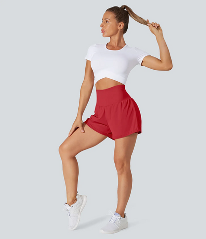 💝Last day promotion-⏰[2-in-1 Anti-Exposure Sports Shorts] Women's 2-in-1 Sports Shorts, Anti-Exposure Running Shorts With Pockets