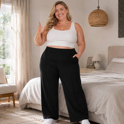 【LAST DAY SALE】High Waist Wide Leg Pants for Women with Pockets