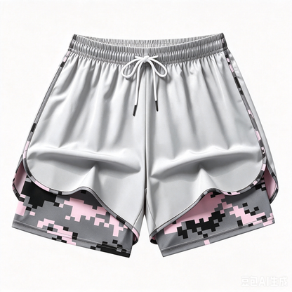 women’s casual athletic shorts — summer lightweight, double
