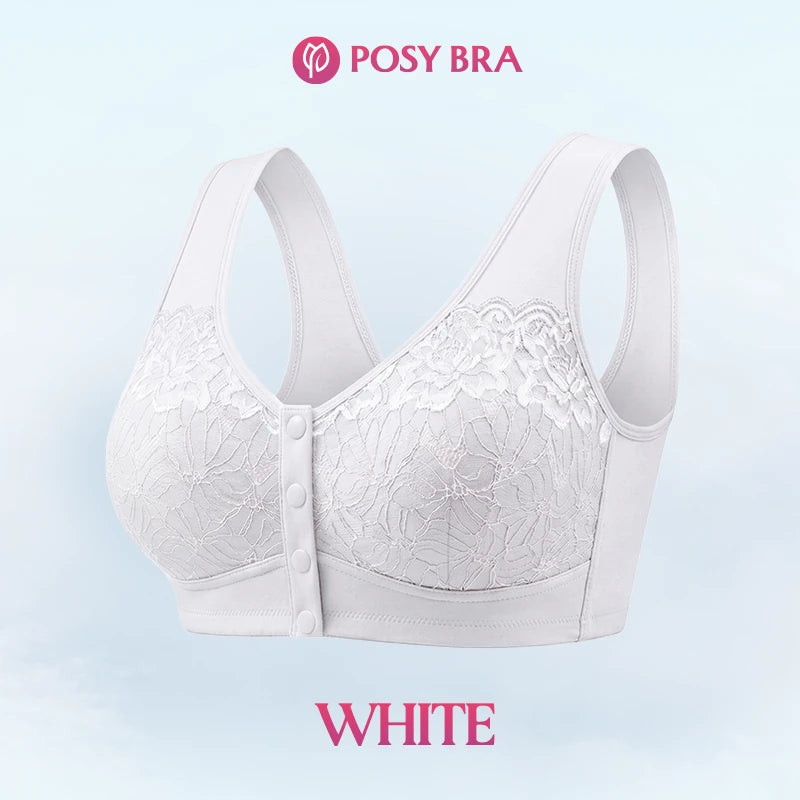 Front Closure Breathable Cotton Lifting Bra for Seniors