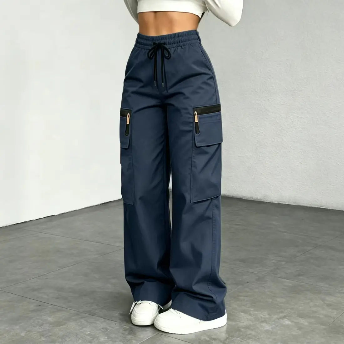 Women’s lightweight loose cargo pants with multiple pockets