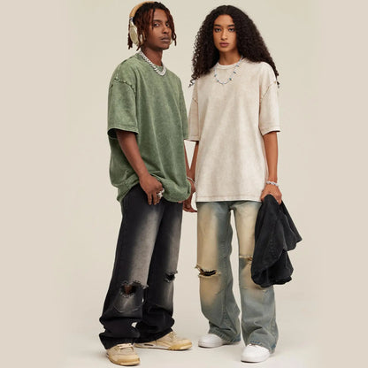 SHEEN 3 Pack Women's Oversized Acid Wash Tees