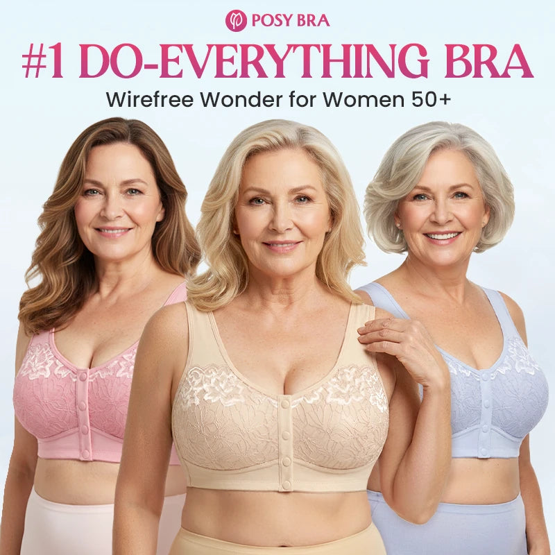 Front Closure Breathable Cotton Lifting Bra for Seniors