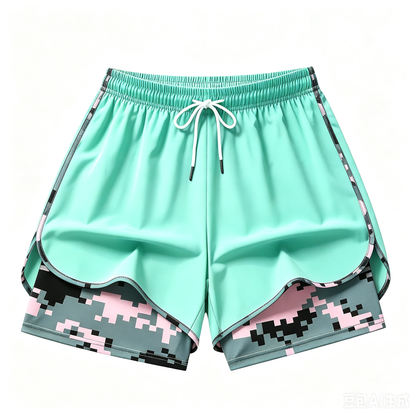 women’s casual athletic shorts — summer lightweight, double