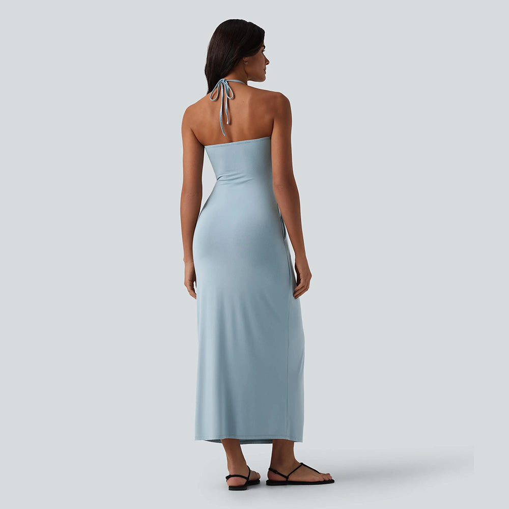 Final Sale🔥Halter Tie Back Maxi Dress with Pockets