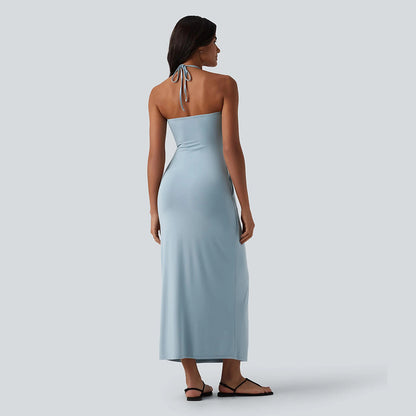 Final Sale🔥Halter Tie Back Maxi Dress with Pockets
