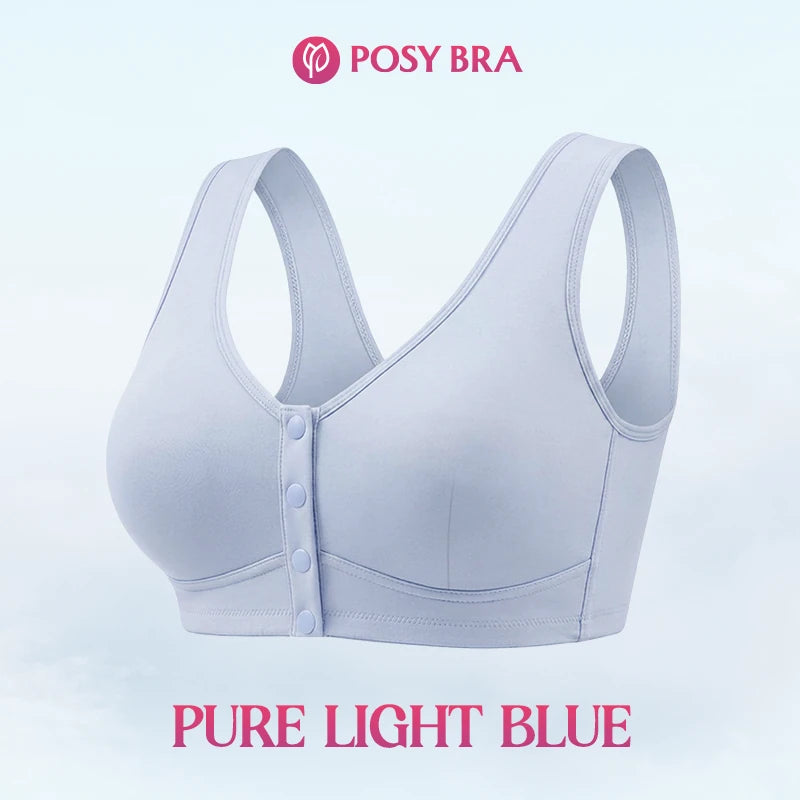Front Closure Breathable Cotton Lifting Bra for Seniors