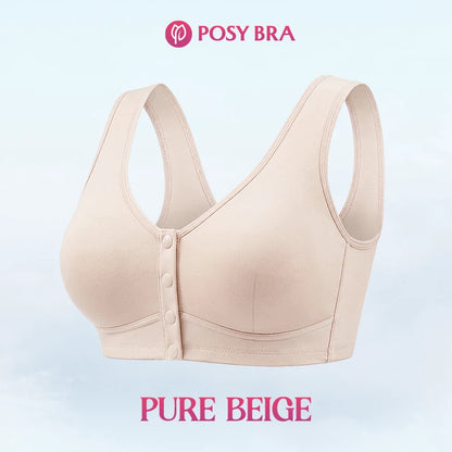 Front Closure Breathable Cotton Lifting Bra for Seniors
