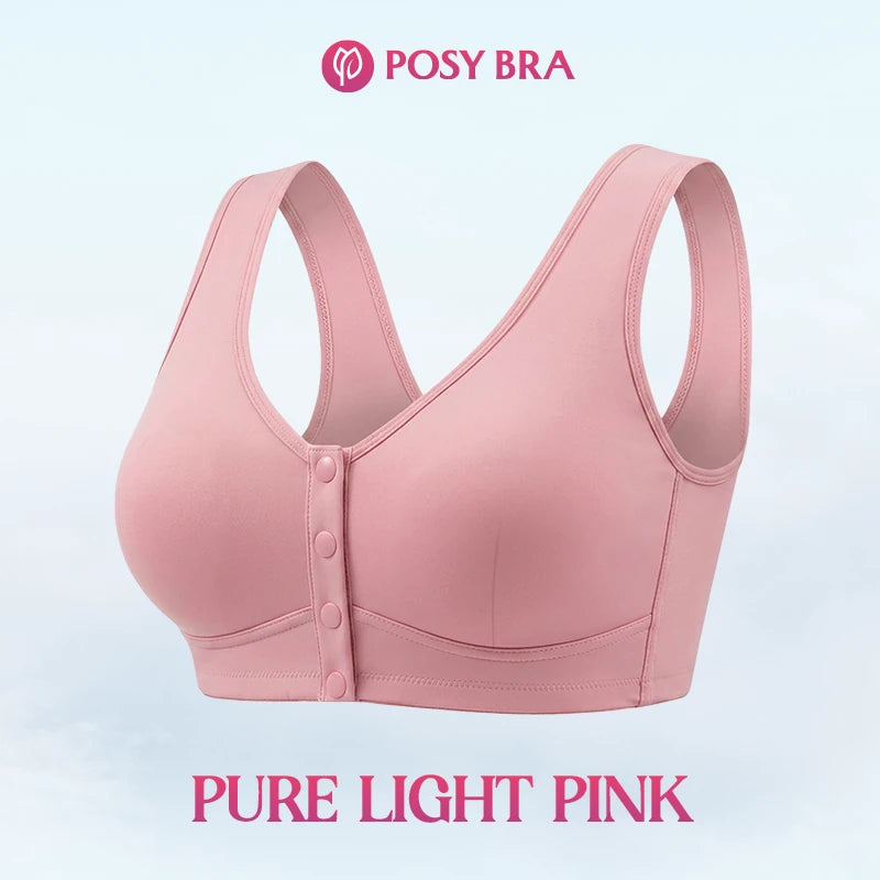 Front Closure Breathable Cotton Lifting Bra for Seniors
