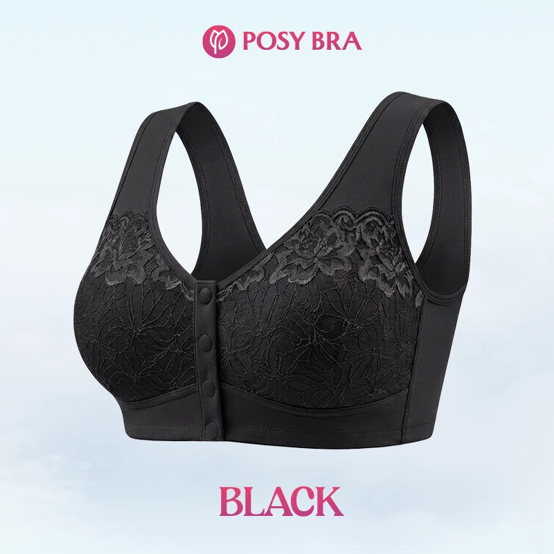 Front Closure Breathable Cotton Lifting Bra for Seniors