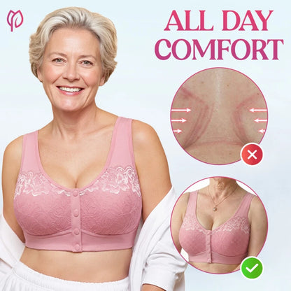 Front Closure Breathable Cotton Lifting Bra for Seniors