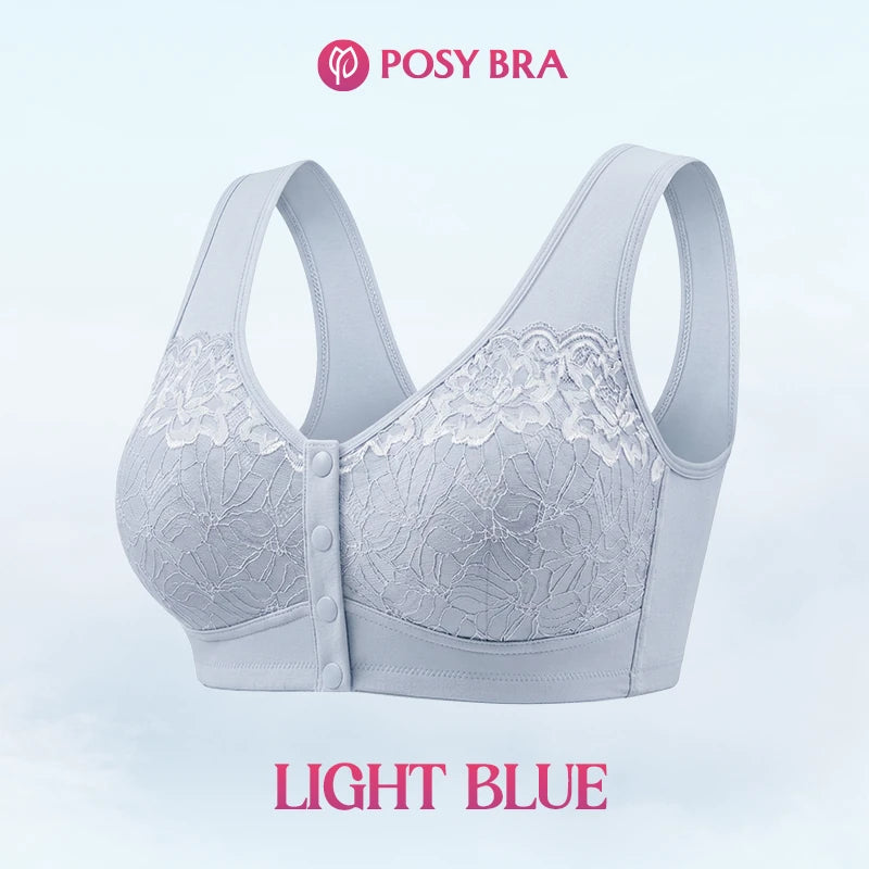 Front Closure Breathable Cotton Lifting Bra for Seniors