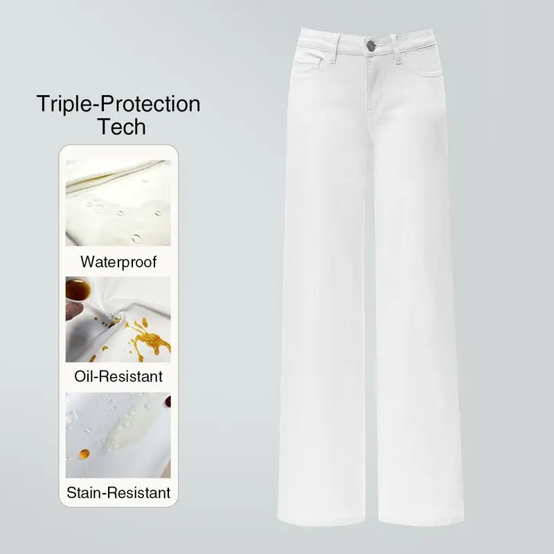 Rise Baggy Jeans Stretchy Wide Leg for Women