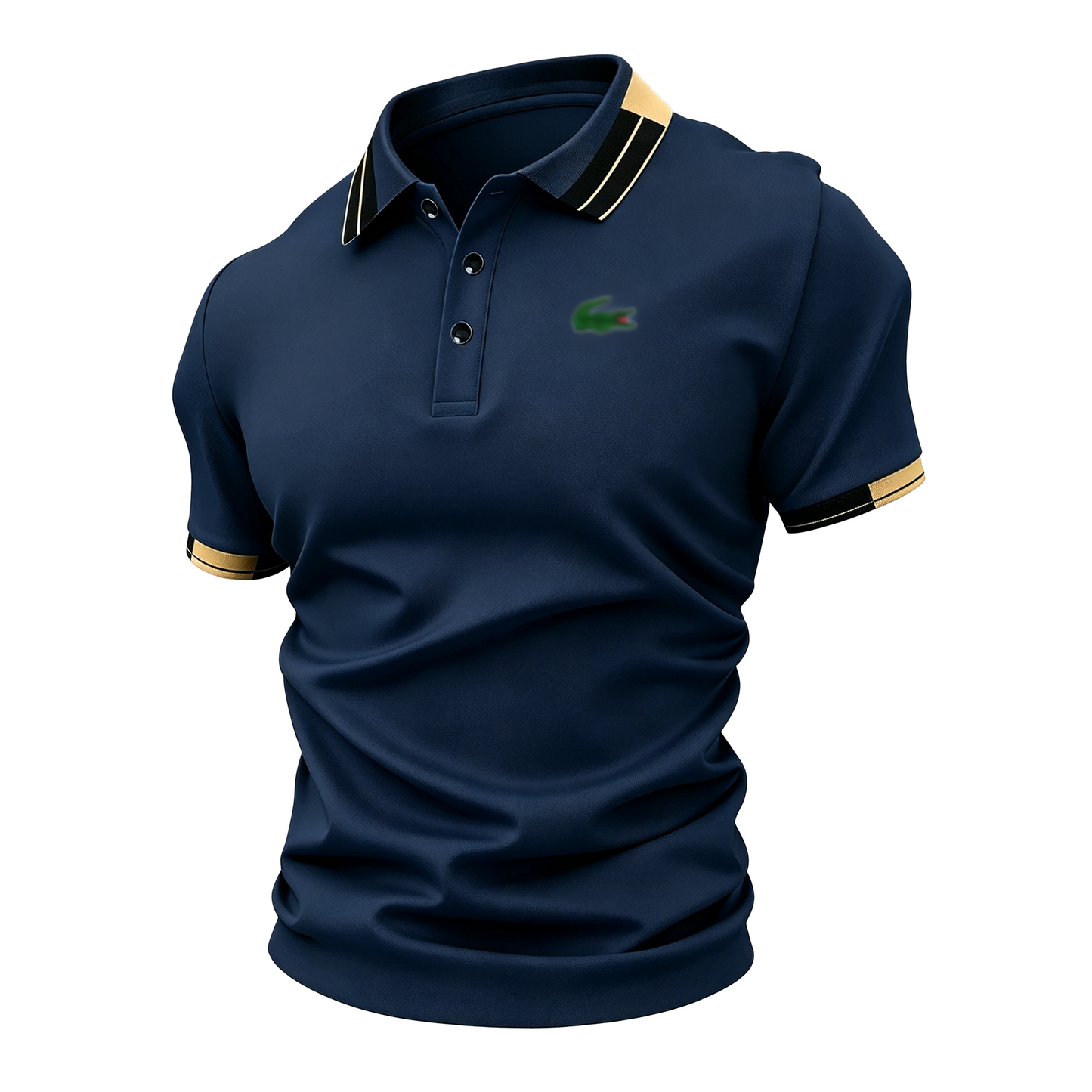 Men’s Crocodile Print Polo Shirt – Breathable Casual Stretch Fit Top