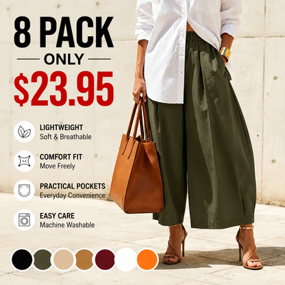Women's Minimalist Basic Baggy Cotton Lantern Pants