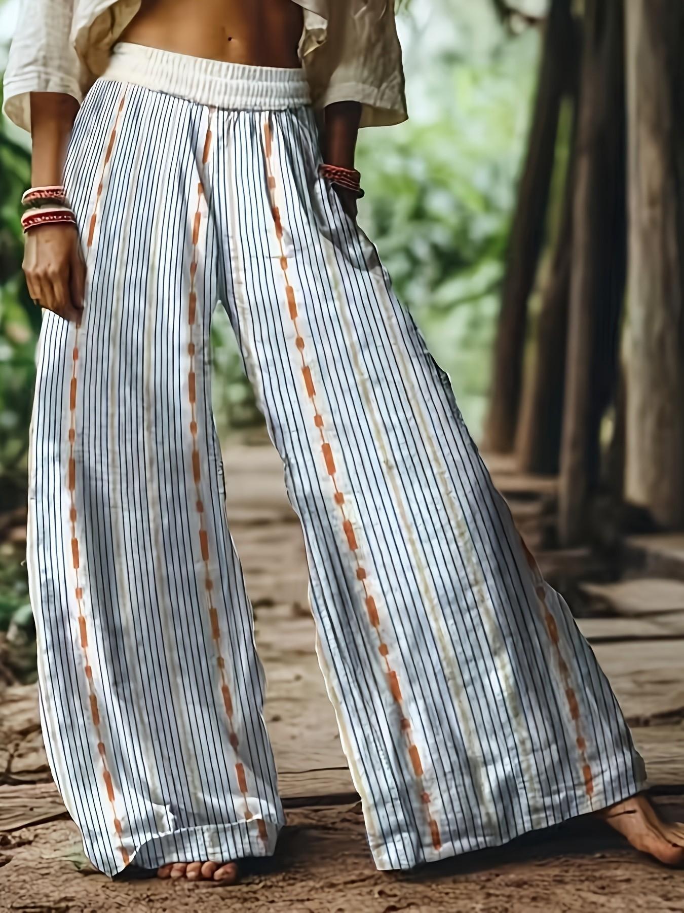 【LAST DAY SALE】Women's Casual Bohemian Style Floral Print Wide Leg Pant