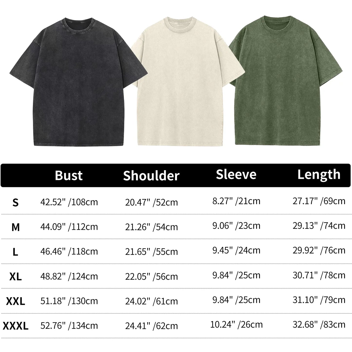 SHEEN 3 Pack Women's Oversized Acid Wash Tees