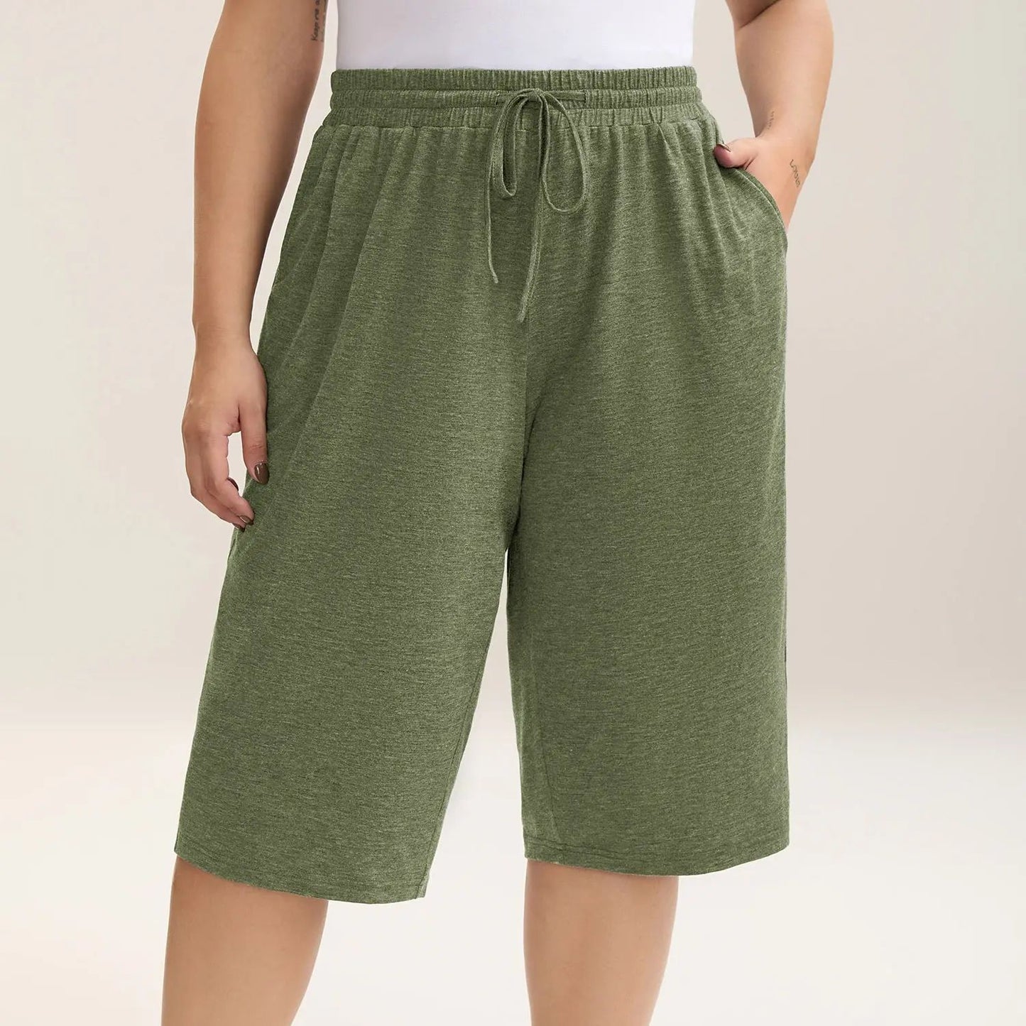 Wide-Leg Capri Lounge Baggy Pants