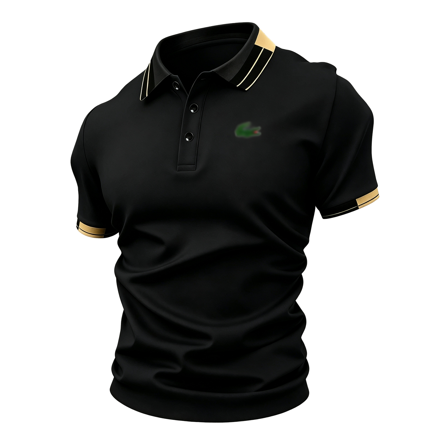 Men’s Crocodile Print Polo Shirt – Breathable Casual Stretch Fit Top
