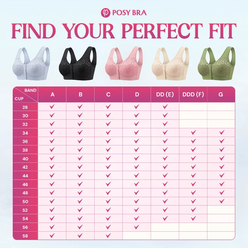 Front Closure Breathable Cotton Lifting Bra for Seniors